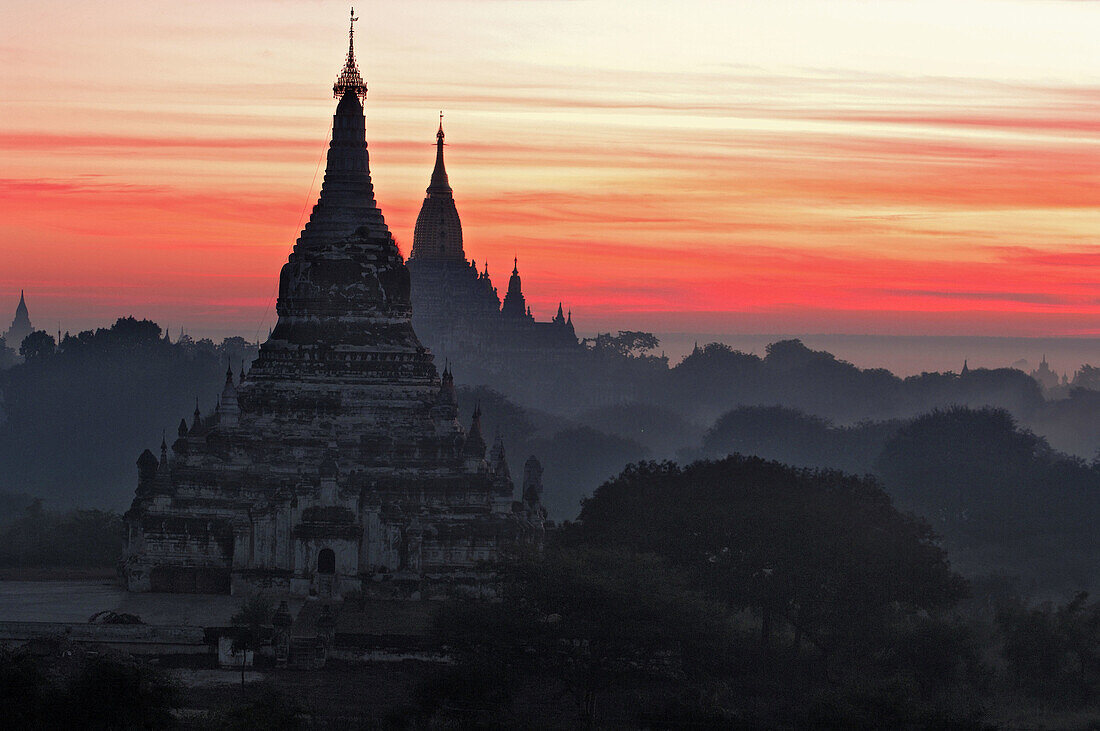 the ancient temple city of Pagan,  Bagan at Myanmar,  Burma,  Birma