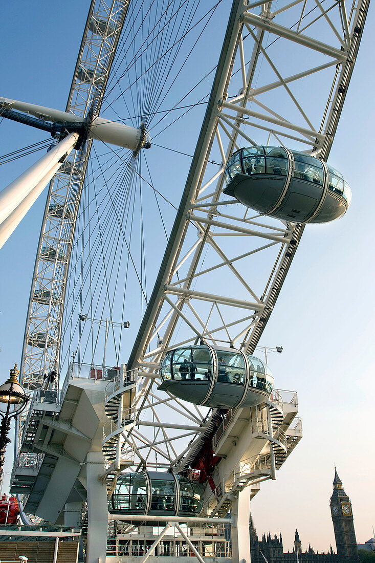 Gondola pods  London eye  Southbank  London  England  UK