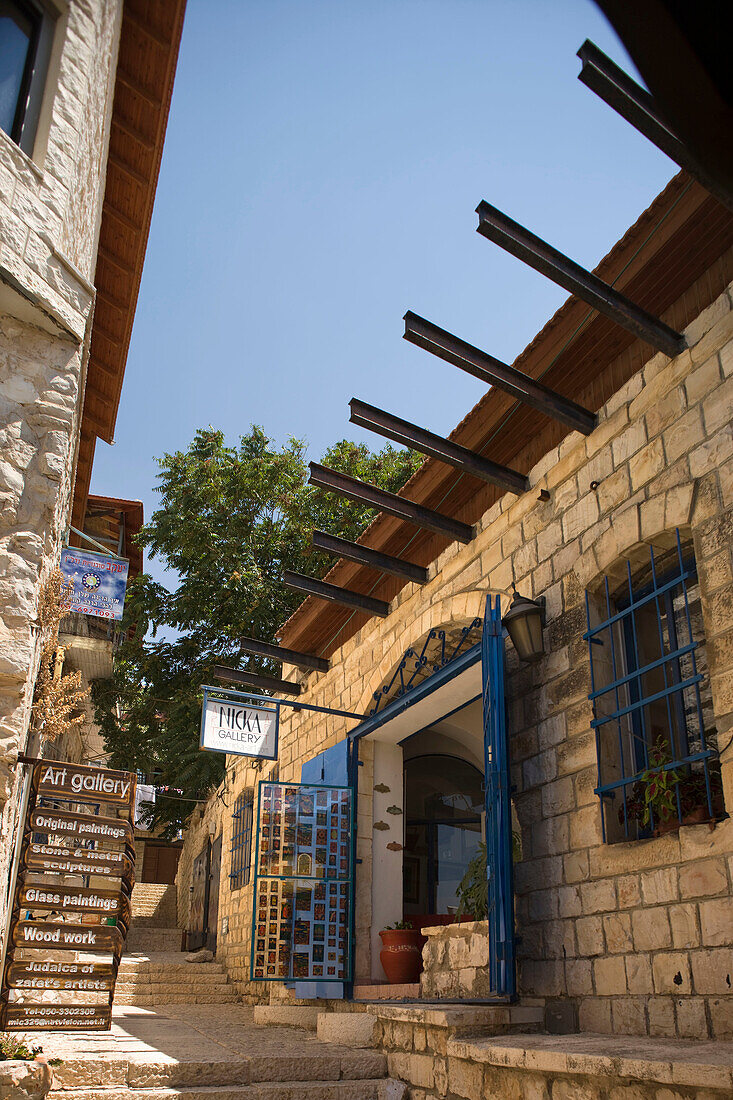 Art galleries artists quarter safed old hilltop village upper gallilee. Israel.