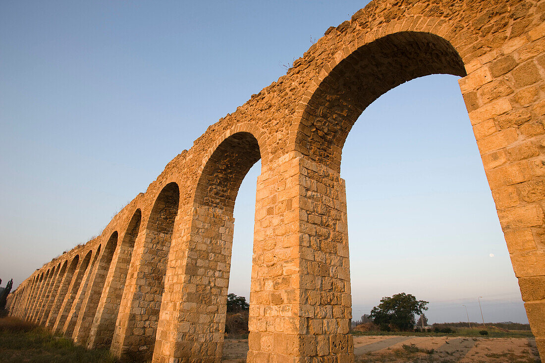 Old ottoman turkish aquaduct lohamei hagetaott kibbutz acco. Israel.