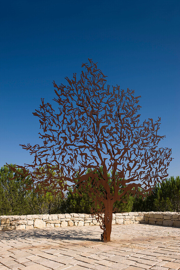Steel tree of figures yad vashem holocaust museum jerusalem. Israel.