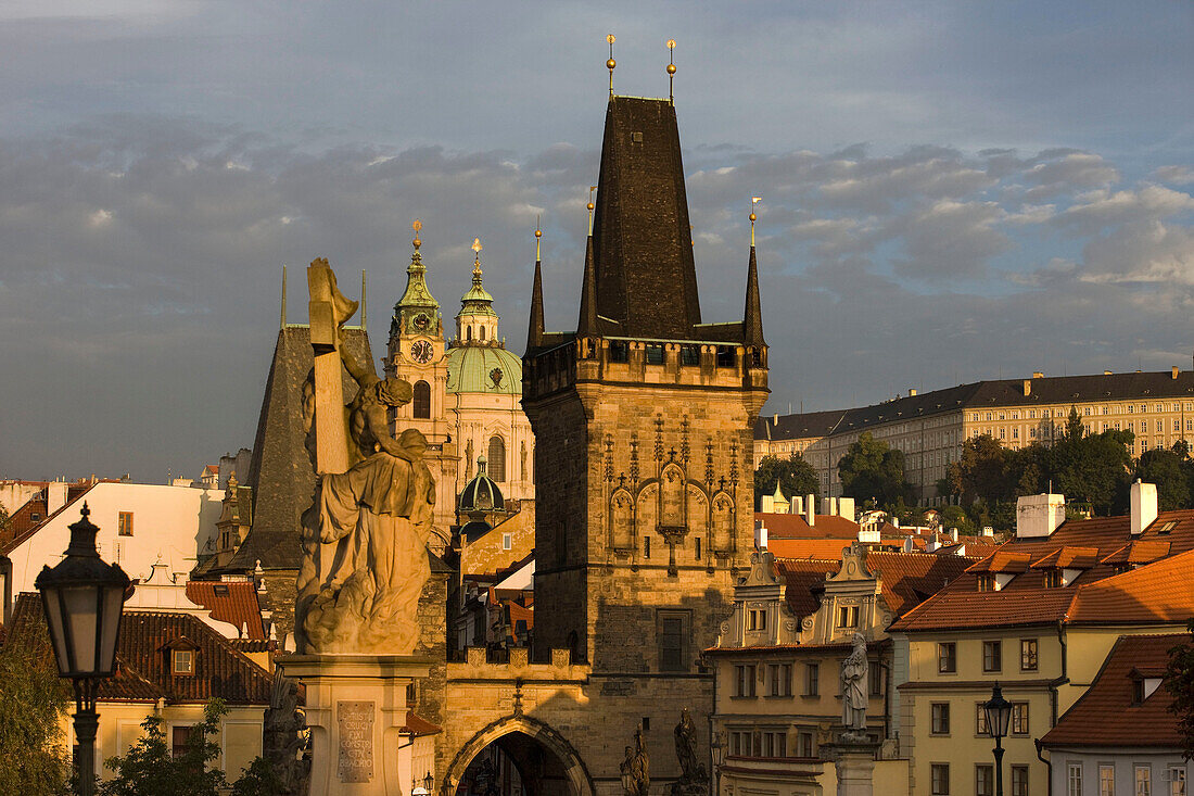 Mala strana tower king charles iv bridge. Prague. Czech Republic.