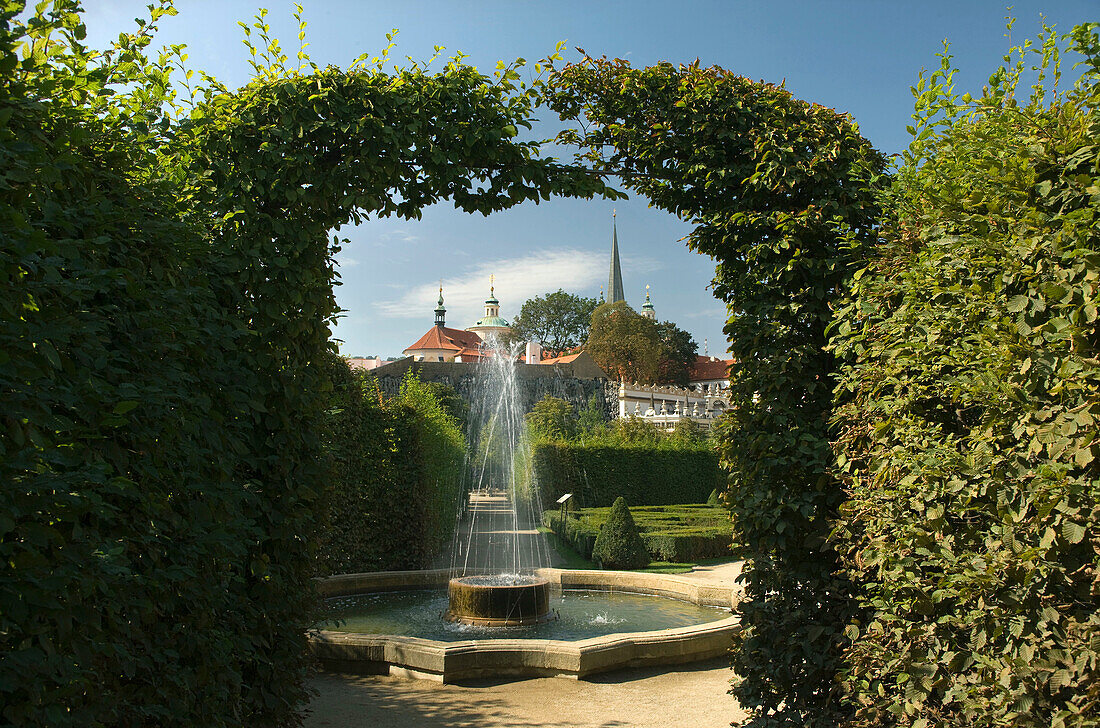 Fountain wallenstein palace ornamental garden mala strana. Prague. Czech Republic.