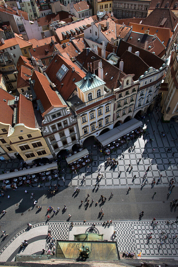 Red rooftops old town square old town stare mesto. Prague. Czech Republic.