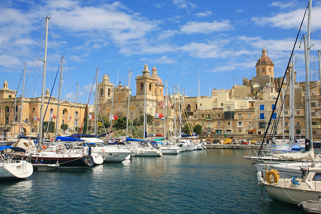 St. Lawrences Church and harbour, Birgu. Malta