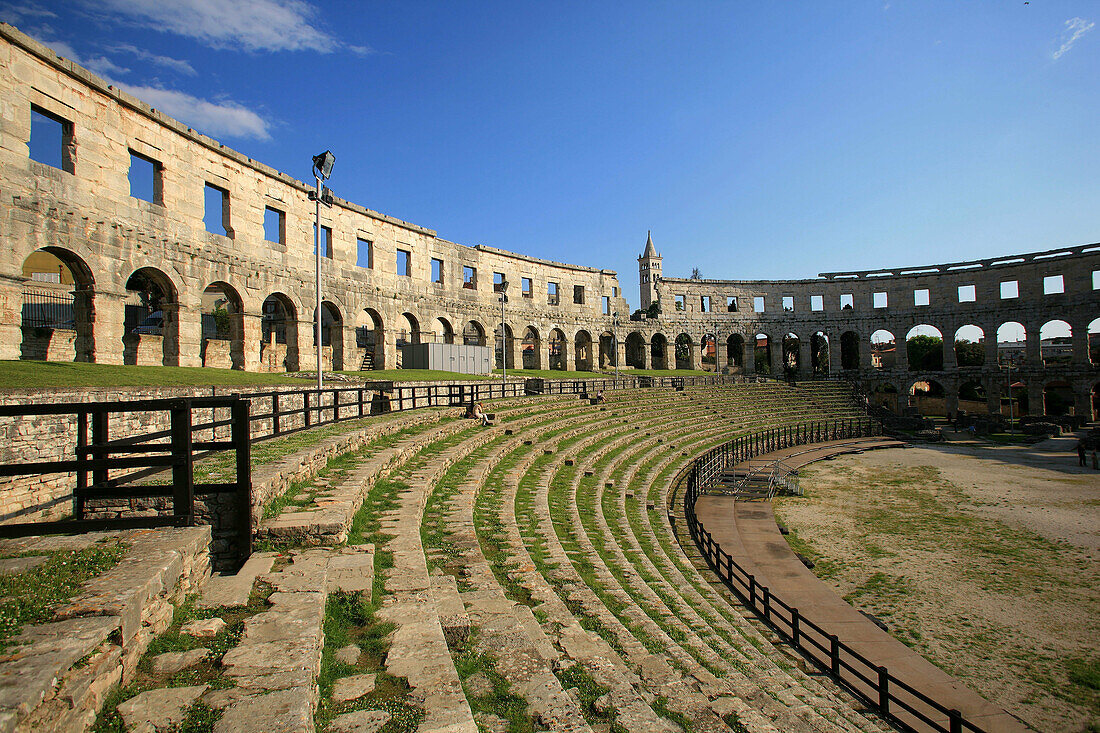 Arena Roman amphitheater, Pula. Istrian peninsula, Croatia