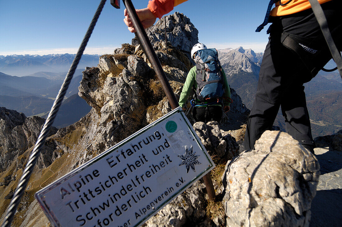 Mittenwalder Höhenweg, Mittenwalder Klettersteig, Mittenwald, Karwendel, Oberbayern, Bayern, Deutschland