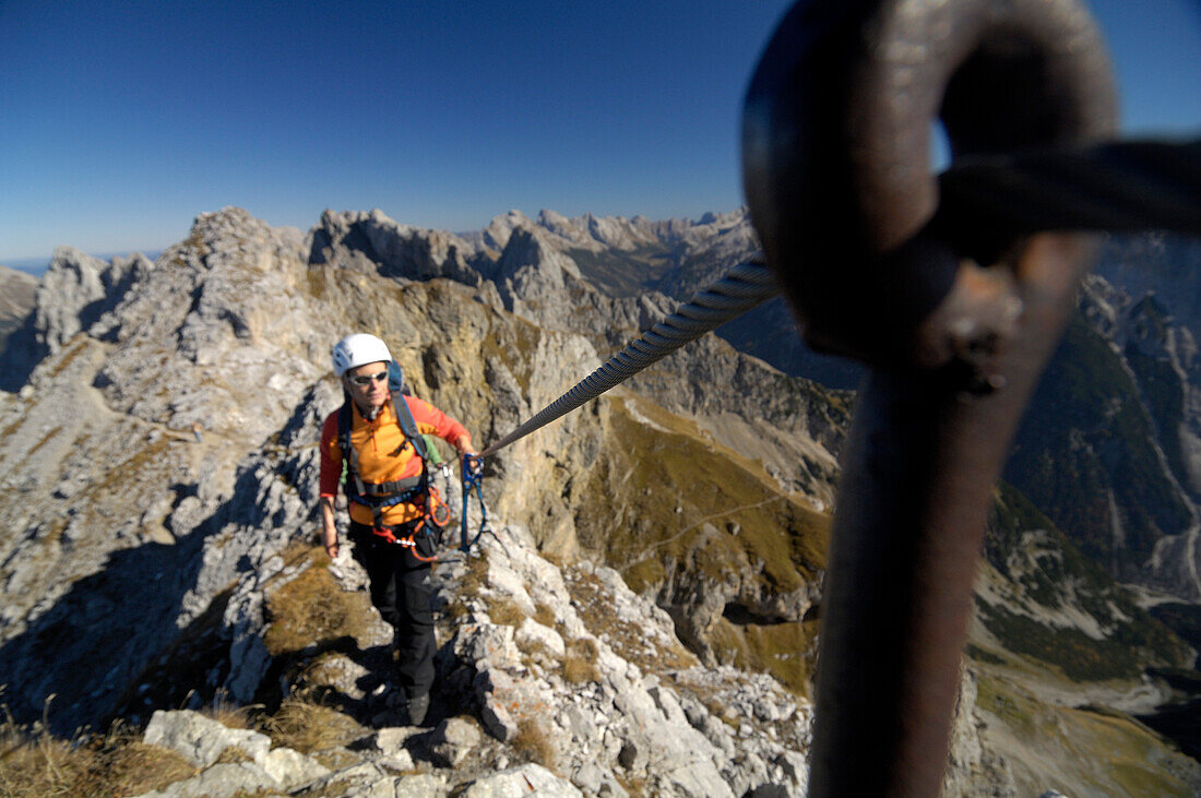 Mittenwalder Höhenweg, Klettersteig, Mittenwald, Karwendel, Oberbayern, bayern, Deutschland