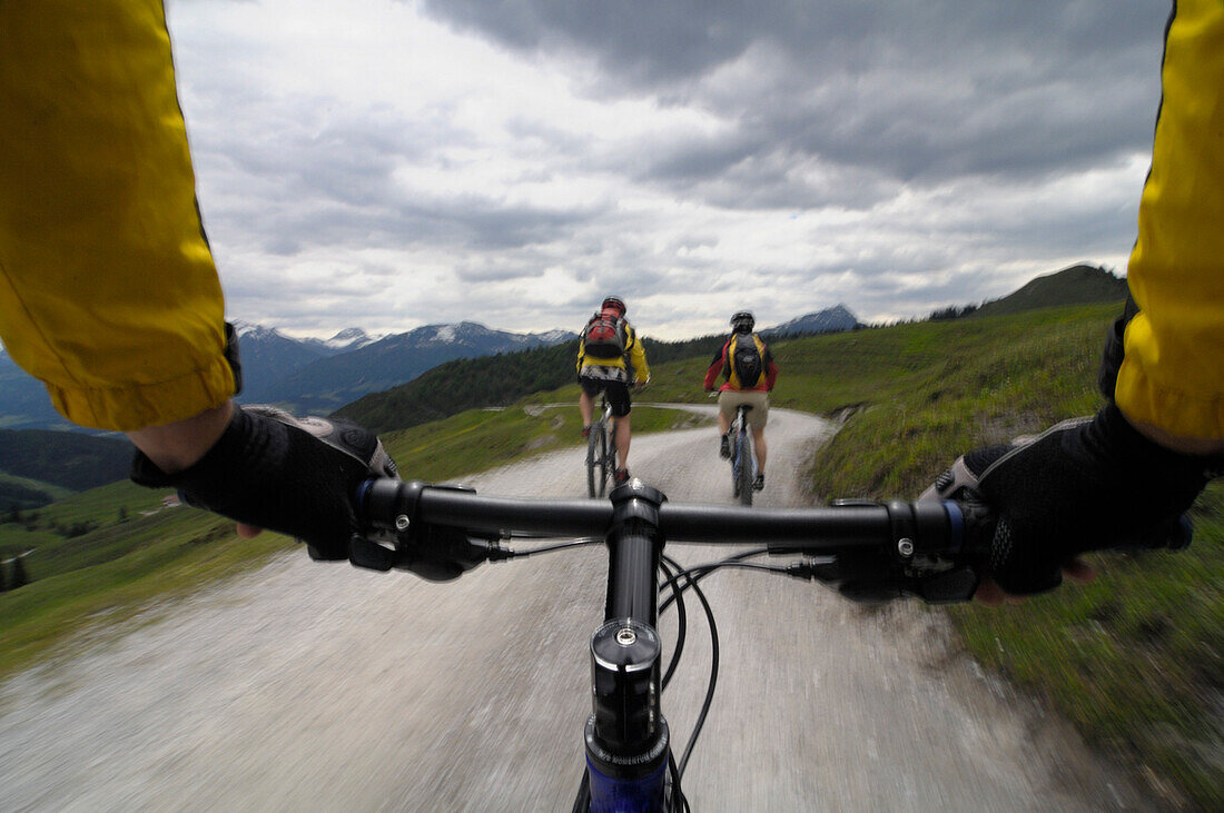 Mountain bike tour, MTB, in Pillersee valley, St. Ulrich am Pillersee, Tirol, Austria, Europe