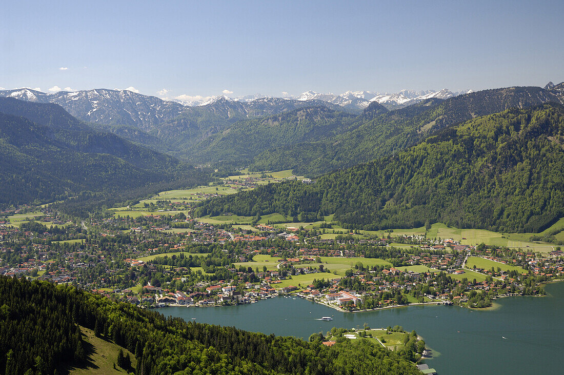 Aerial shot of Rottach-Egern, lake Tegernsee, Bavaria, Germany