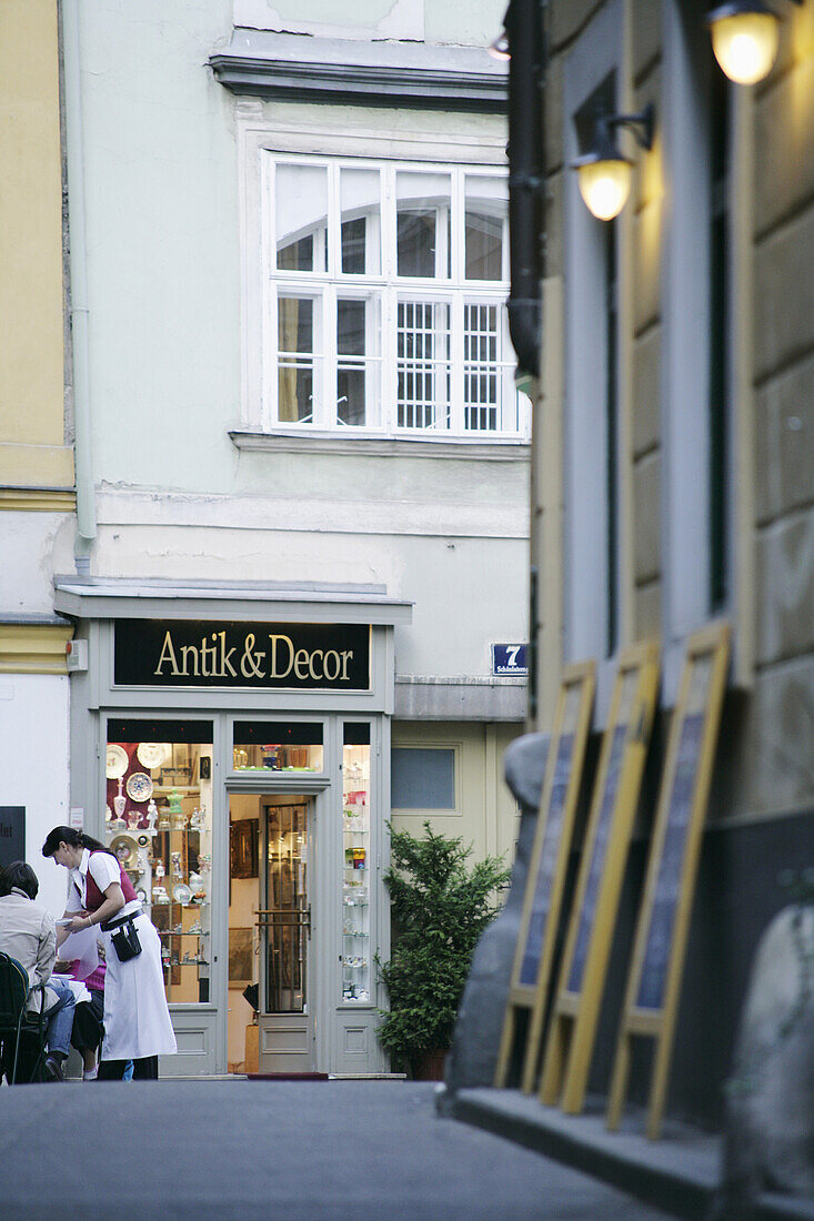 Old Alley in the oldest district of Vienna City Centre, Schönlaterngasse, Vienna, Austria