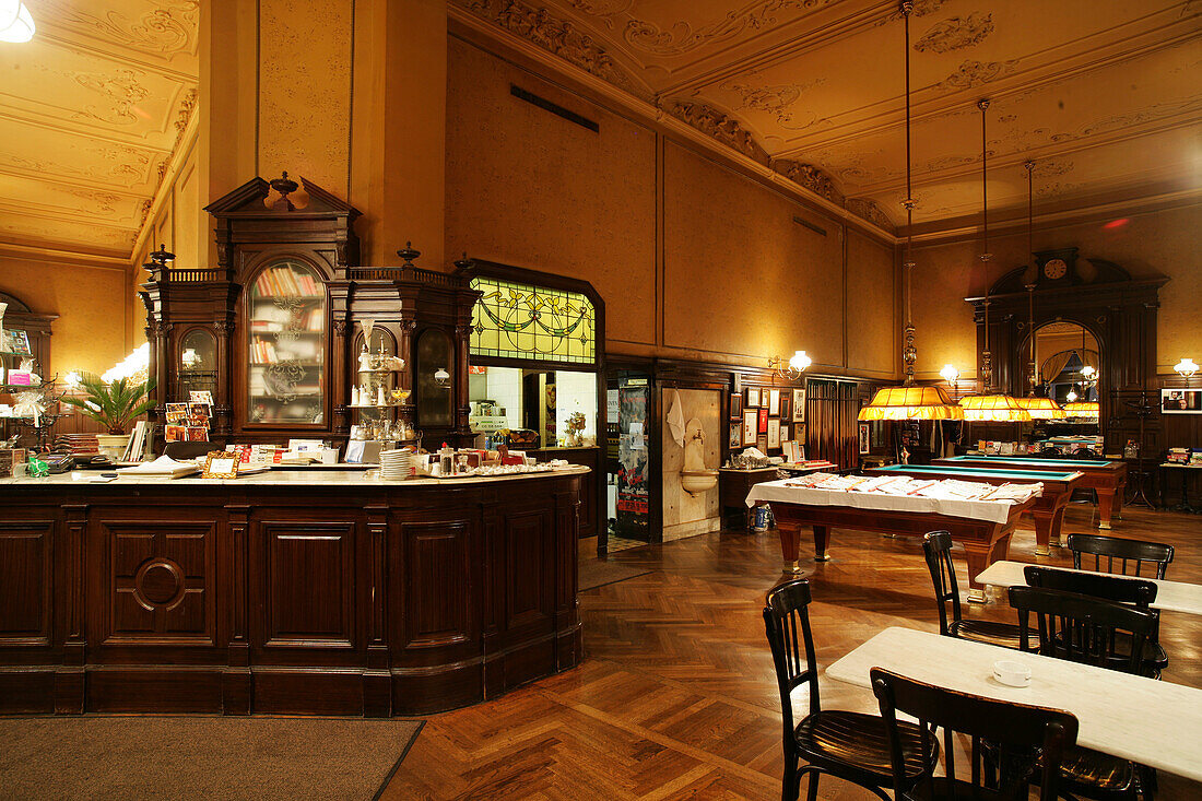 Interior view of Cafe Sperl, Vienna, Austria