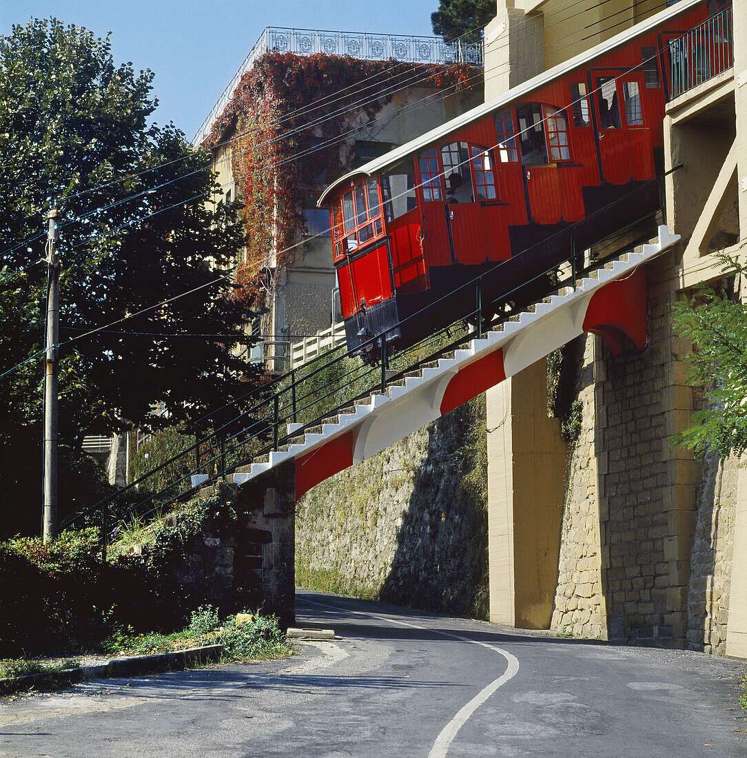 Funicular, San Sebastian. Guipuzcoa, Basque Country, Spain
