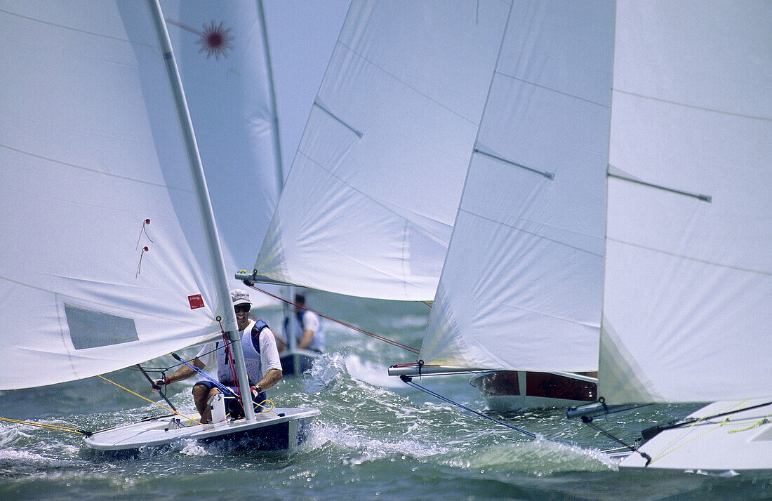 Active, Color, Colour, Contemporary, Lasers, People, Racing, Recreation, Sailboat, Sailboats, Sailing, Sports, A06-714475, agefotostock