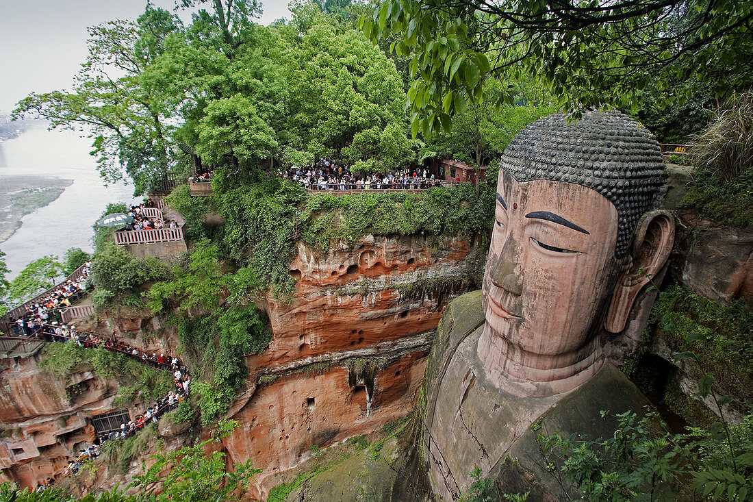China- April 2008. Sichuan Province. Leshan City. The Grand Buddha (Da Fo) W.H.