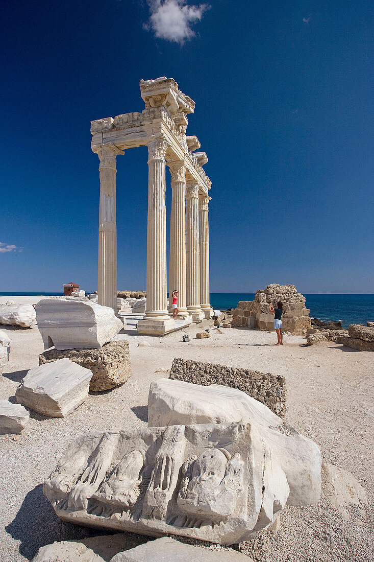 Temple of Apolo,  ruins of Side,  Mediterranean coast,  Turkey