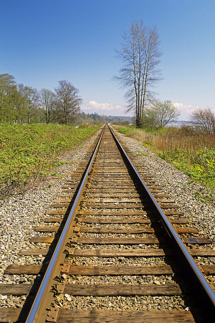 Railway tracks. Whiterock, British Columbia, Canada