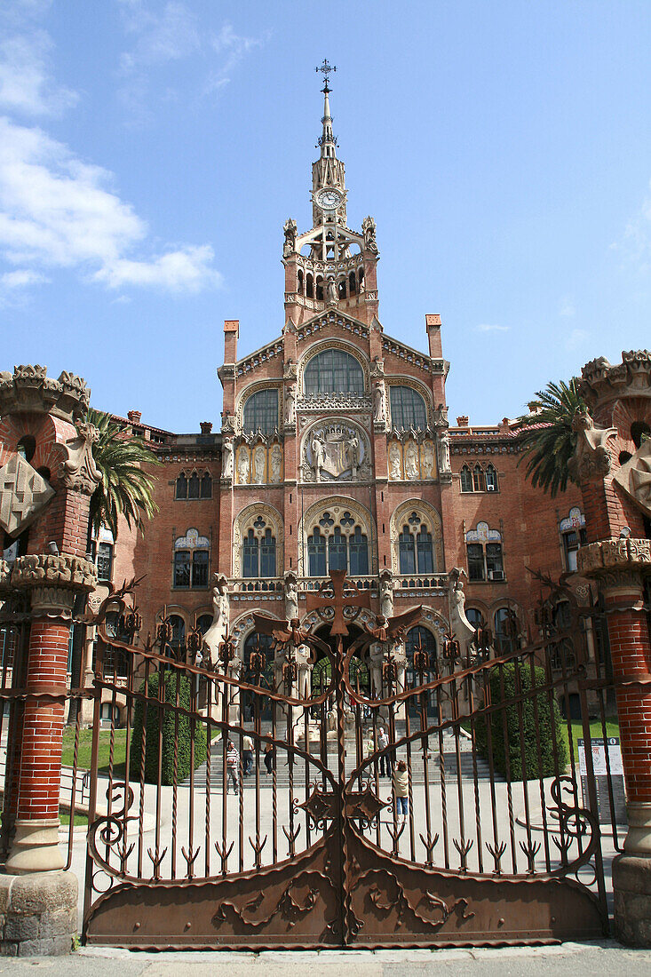 Hospital de Sant Pau (1902-1930 by Lluis Domenech i Montaner), Barcelona. Catalonia, Spain