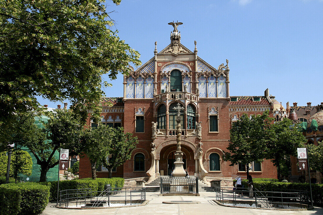 Hospital de Sant Pau (1902-1930 by Lluis Domenech i Montaner), Barcelona. Catalonia, Spain