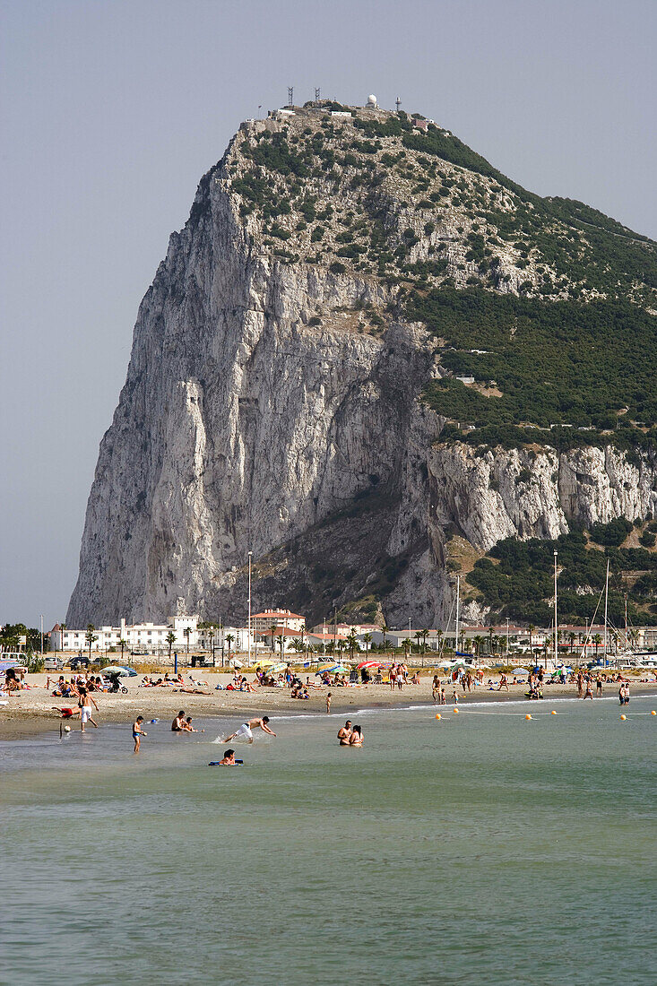 Rock of Gibraltar seen from La Linea de la Concepcion. Cadiz province, Andalucia, Spain