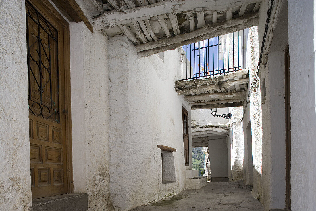 Typical houses, Capileira, Barranco del Poqueira, Alpujarras. Granada province, Andalucia, Spain