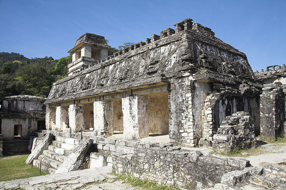 El Palacio, The Palace, Palenque Archaeological Site, Palenque, Chiapas, Mexico