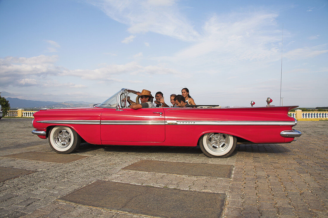 Classic red American 1959 Chevrolet Impala car, Trinidad, Sancti Spiritus Province, Cuba