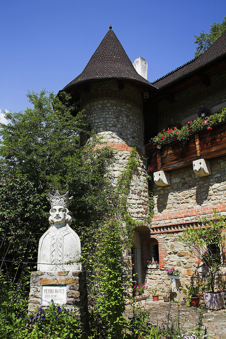 Petru Rares statue, Museum at Moldovita Monastery, Moldovita, Southern Bucovina, Moldavia, Romania