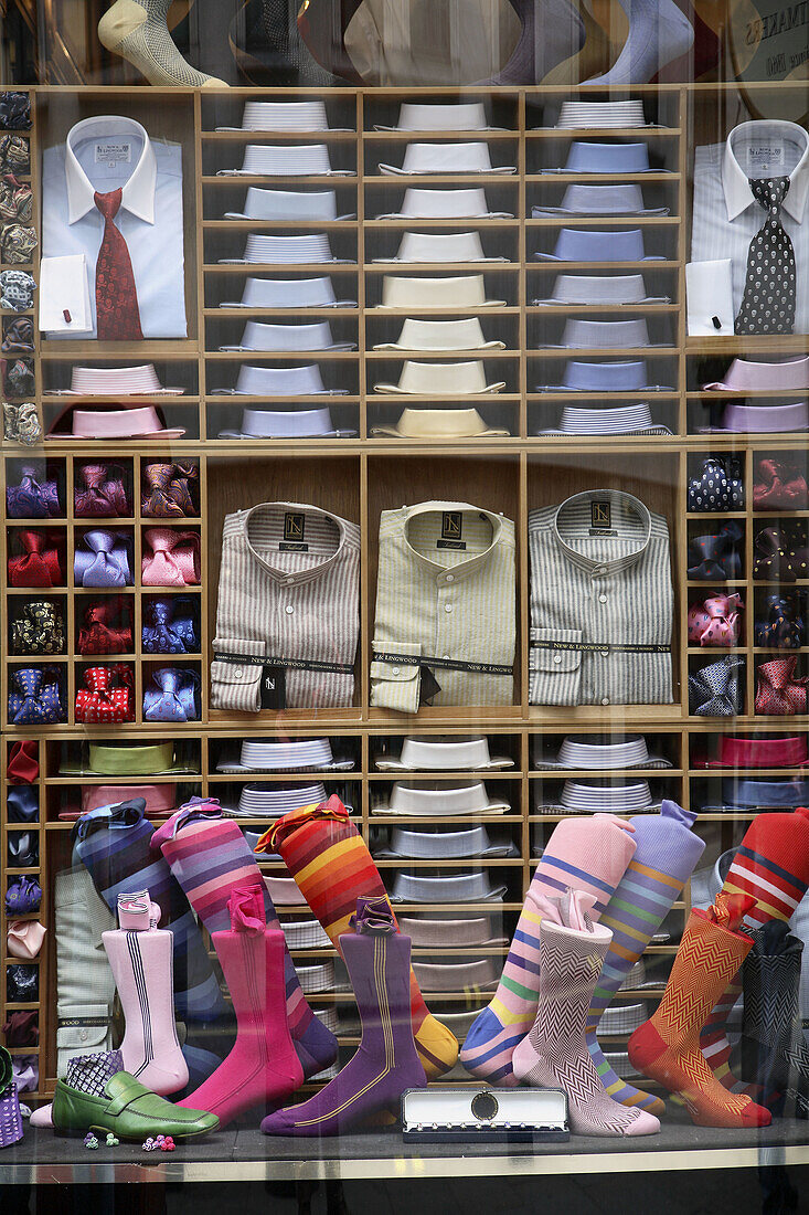 UK, Britain, England, London, St  Jamess, mens fashion store window