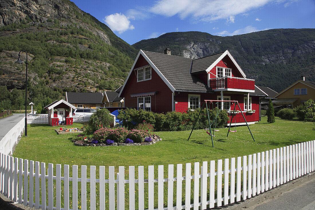 Norway, Laerdal, typical country house