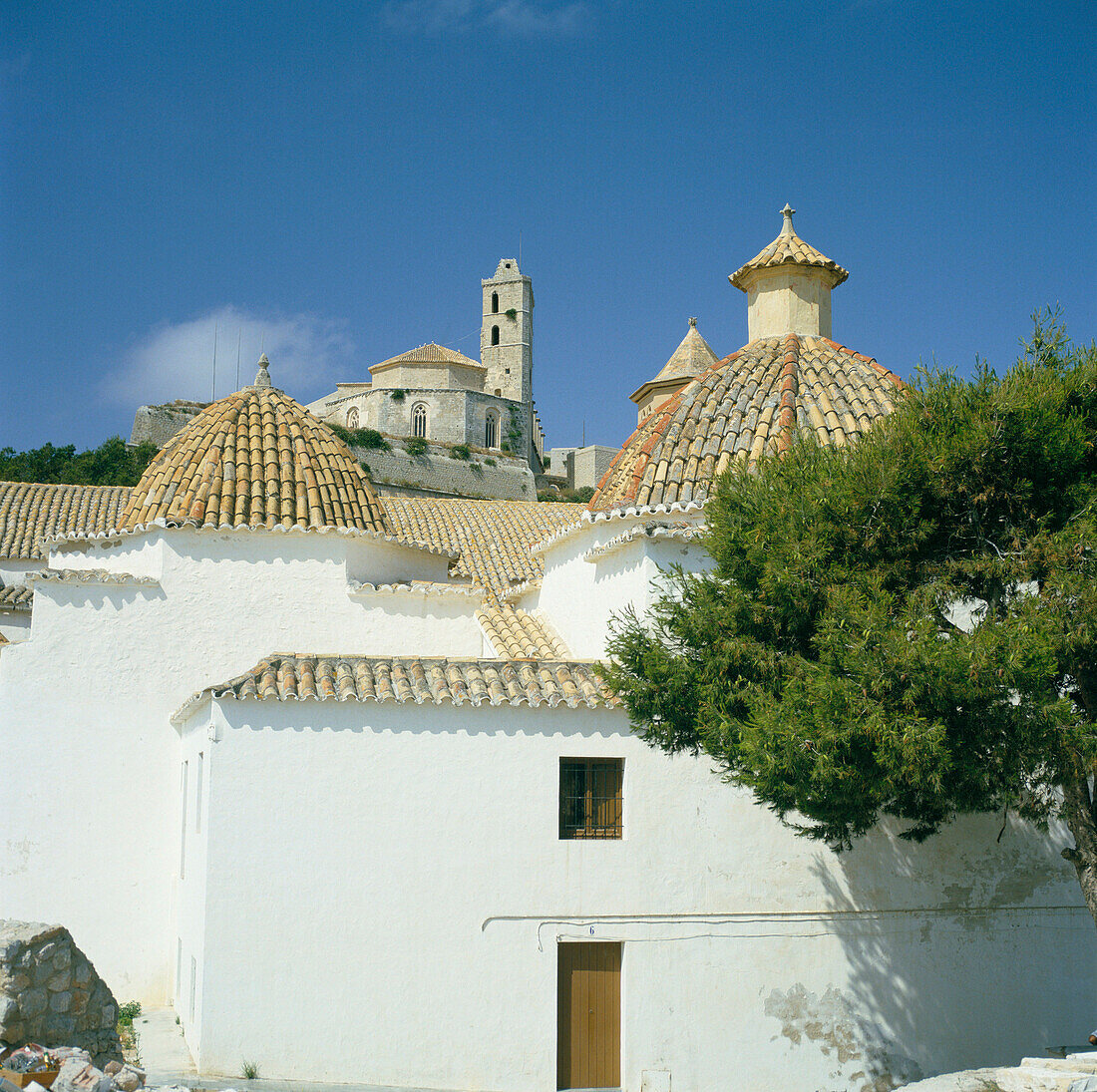 Old Town and Cathedral, Ibiza Town, Ibiza, Balearic Islands