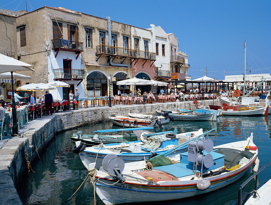 Harbour Scene, Rethymnon, Crete, Greek Islands