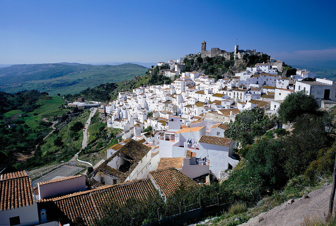 View to White Village, Casares, Andalucia, Spain