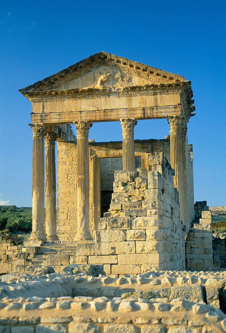 Roman Ruins, the Capitol, Dougga, The Tell, Tunisia
