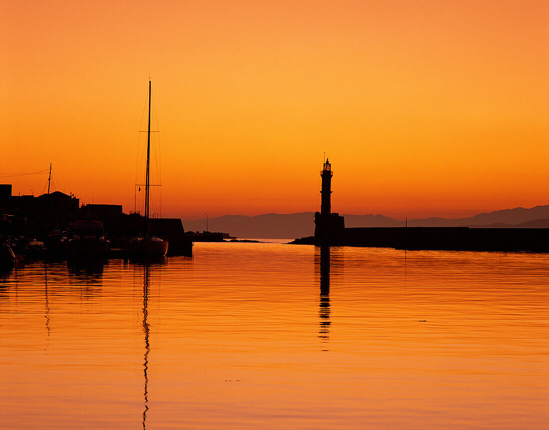 Harbour & Venetian Lighthouse, Chania, Crete, Greek Islands