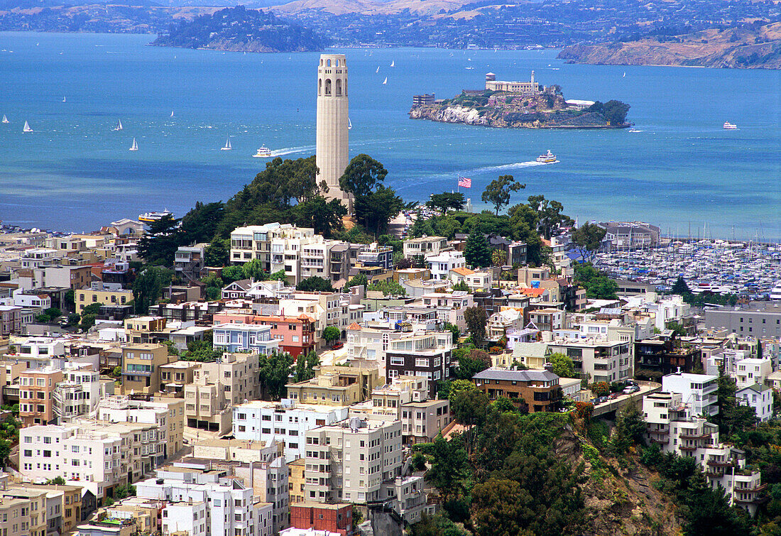 View to Telegraph Hill, San Francisco, California, Usa