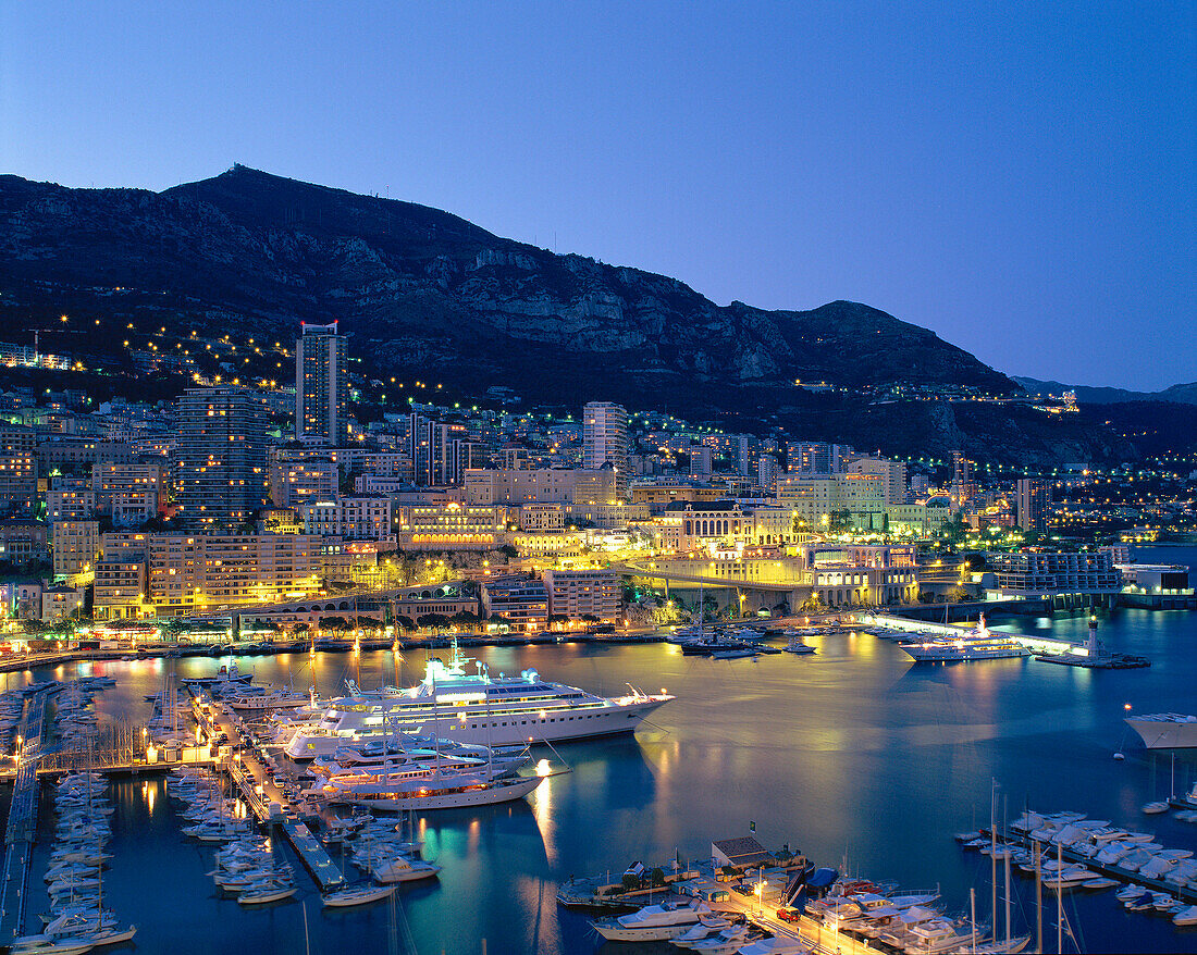 Harbour in Evening Light, Monte Carlo, Cote d'Azur, Monaco