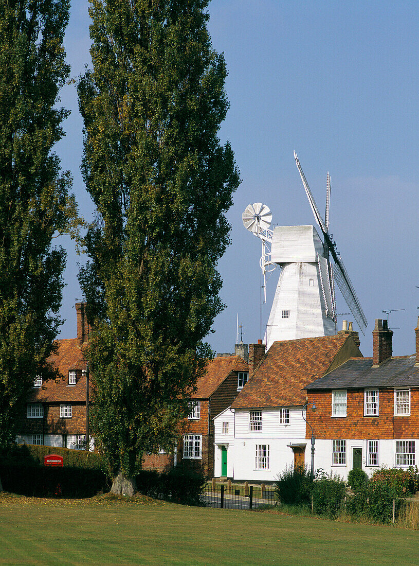 English Scene with Windmill, Cranbrook, Kent, UK, England