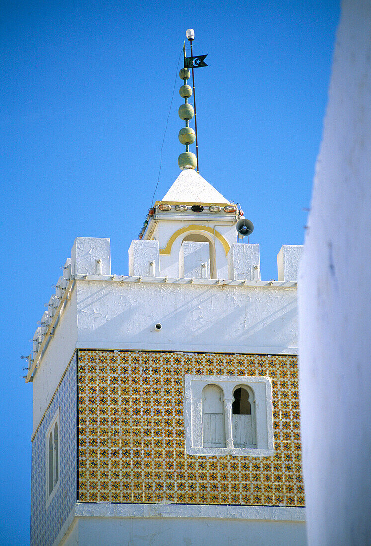Medina, Grand Mosque Minaret, Hammamet, Cap Bon, Tunisia