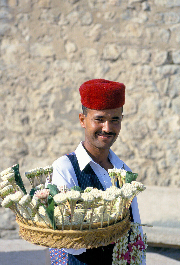 Locals, Jasmine Seller, Hammamet, Cap Bon, Tunisia