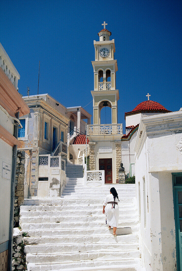 Main Square Scene, Olympos, Karpathos Island, Greek Islands
