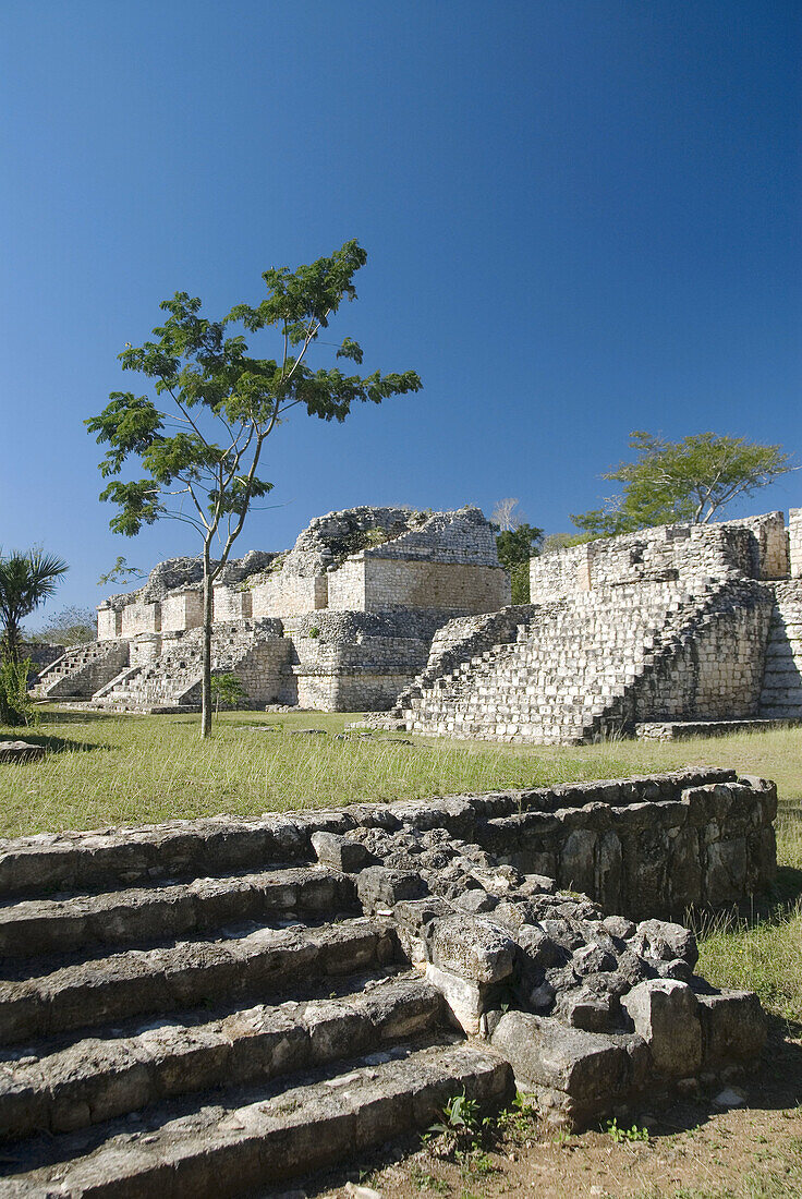Mexico, Yucatan, Ek Balam, Twin Pyramids