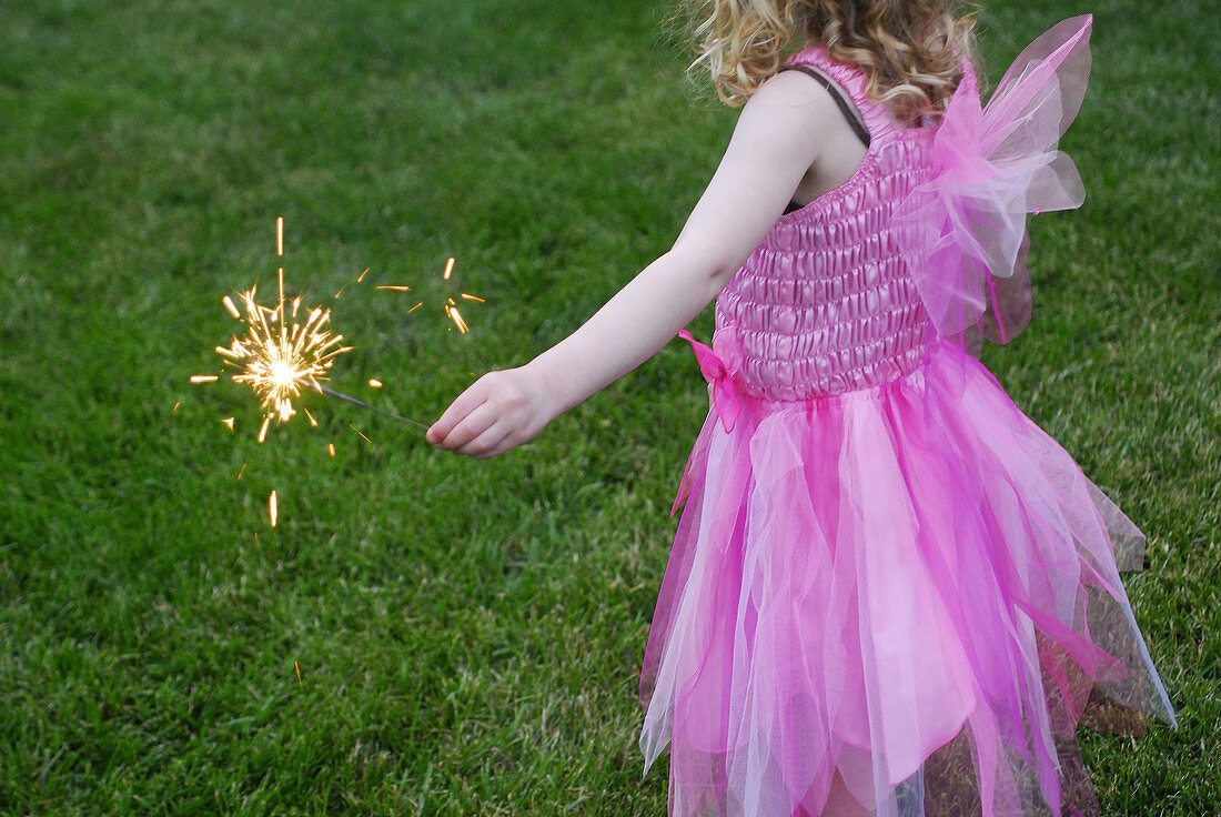 Little girl with sparkler