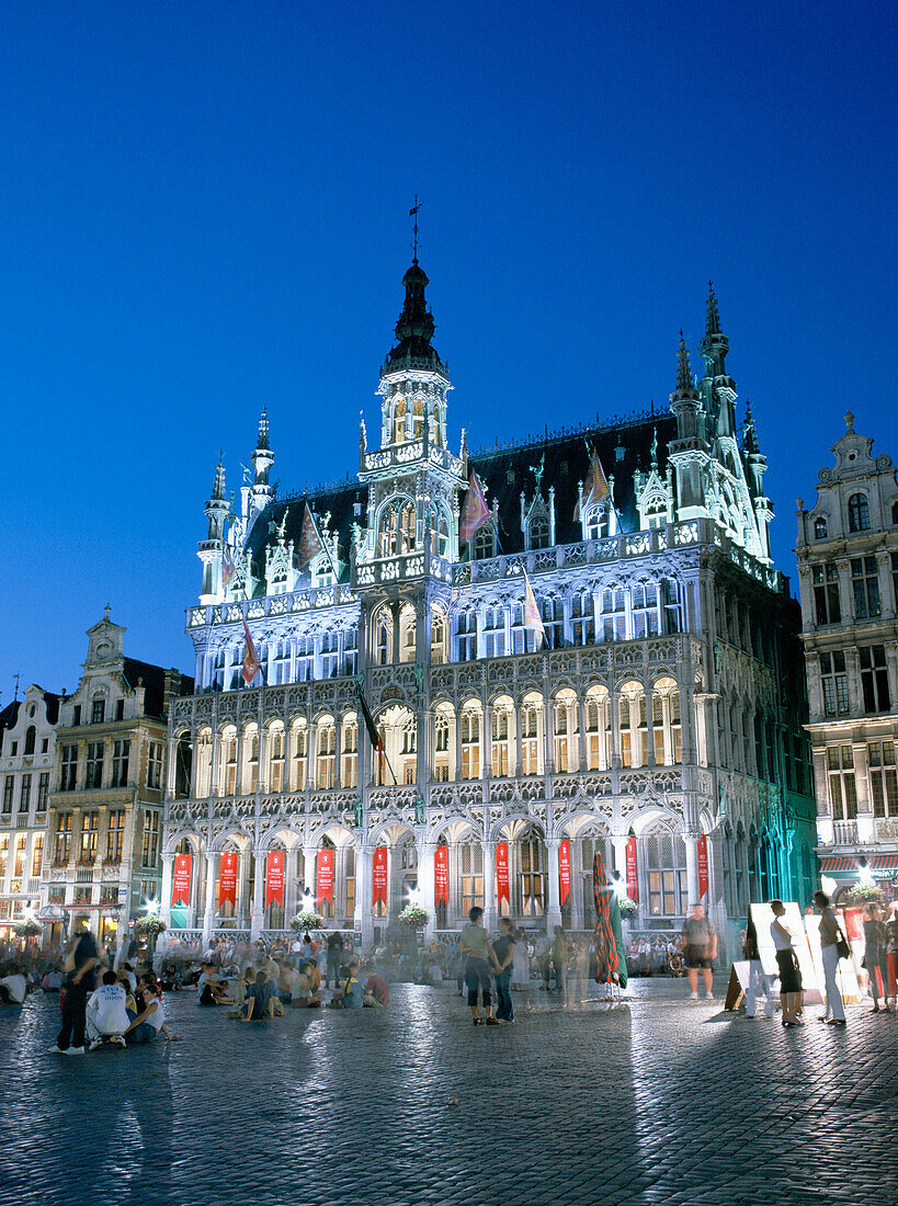 GRAND PLACE AT NIGHT, BRUSSELS, Flanders, BELGIUM
