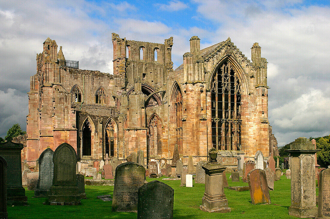 MELROSE ABBEY, MELROSE, BORDERS, UK, Scotland