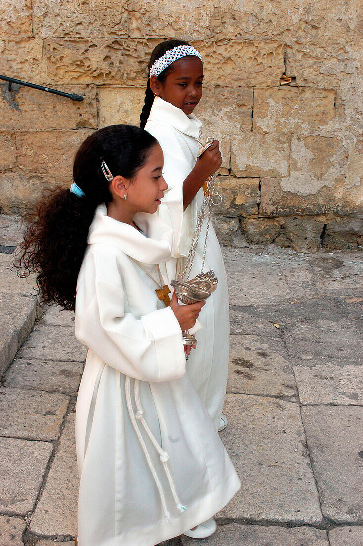 Children in procession, Valletta, Malta, Maltese Islands