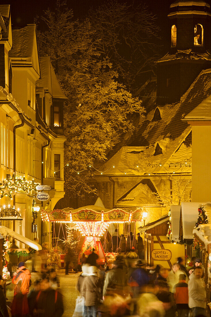 Weihnachtsmarkt, Annaberg-Buchholz, Erzgebirge, Sachsen, Deutschland