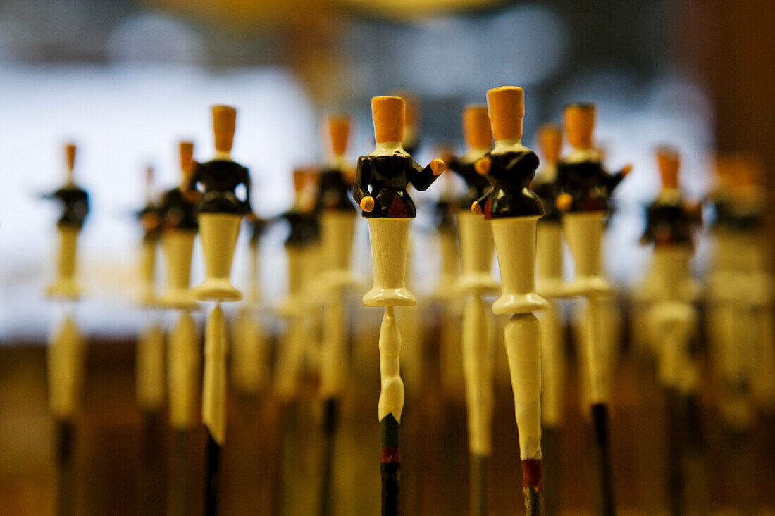 Wooden miniature miners, Ore mountains, Saxony, Germany