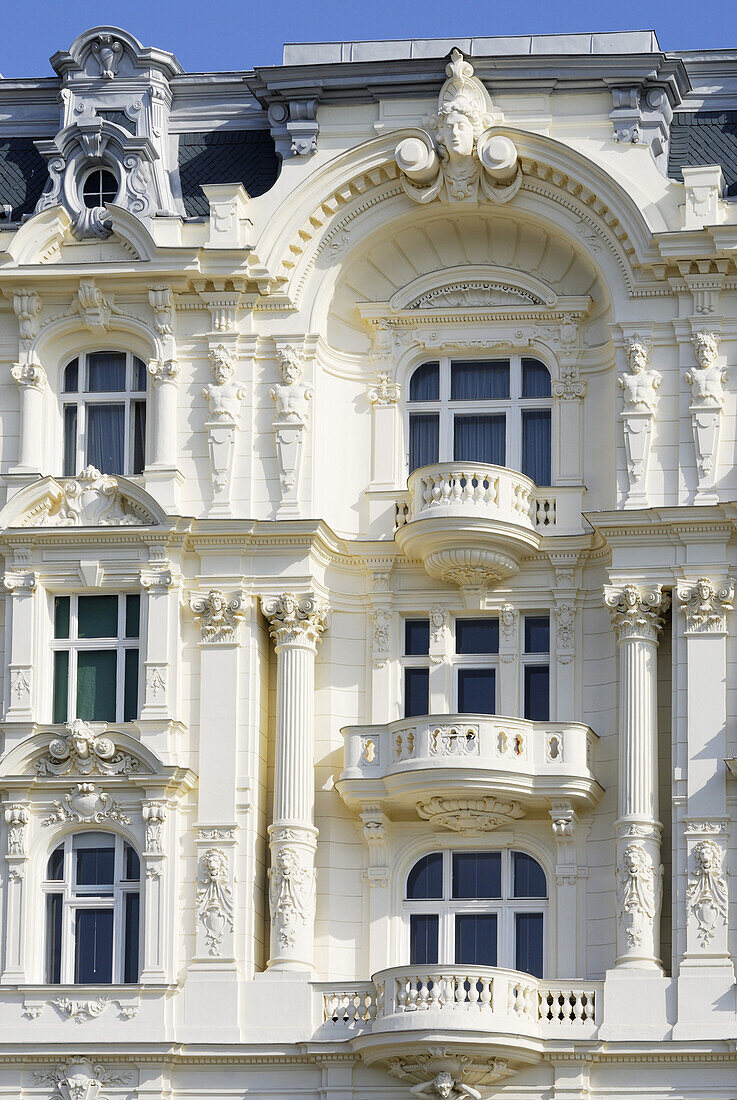 Facade of an art nouveau building, Vienna, Austria