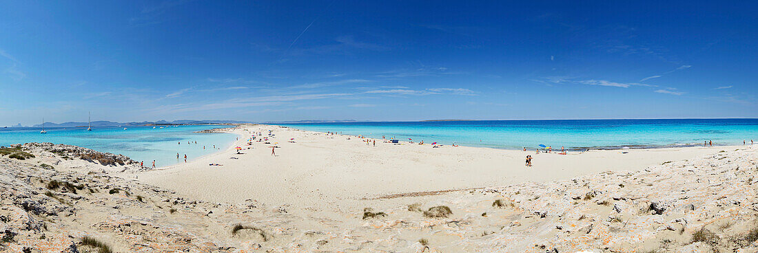 Strand les Illetes und Llevant, Formentera, Balearen, Spanien